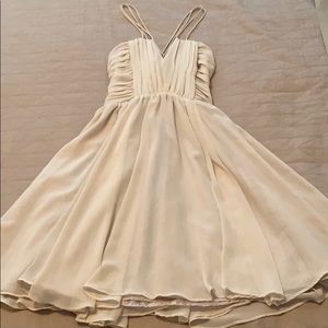 H&M Fit and Flare Cream Dress